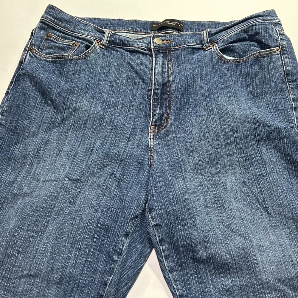 Venezia Womens Straight Leg Blue Jeans Medium Wash Denim Plus Size